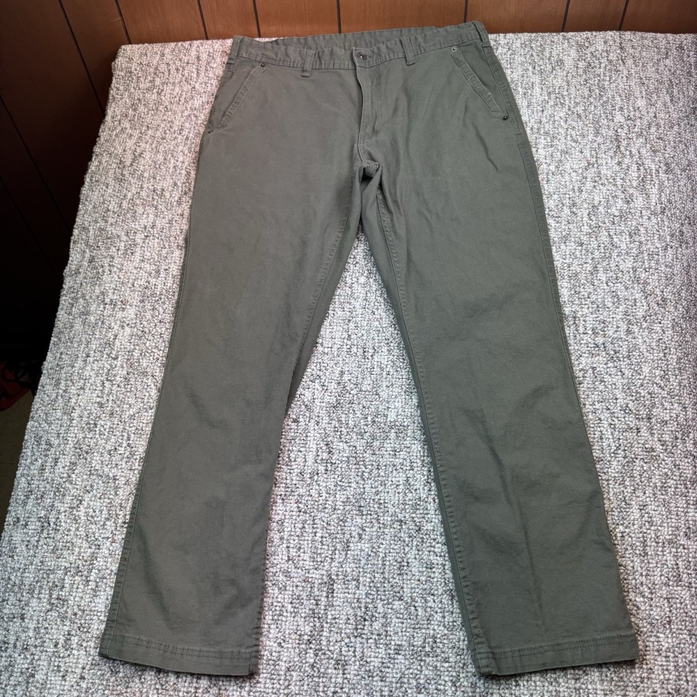 Eddie Bauer Pants Mens 36x32 Stretch Canvas Utility Durable Workwear Green
